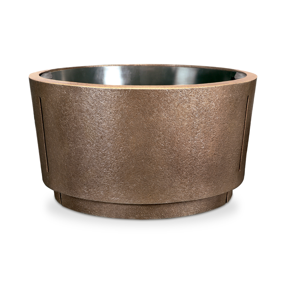 Grabschale mit Kunststoffeinsatz aus Bronze Grabschale Bronze Rund