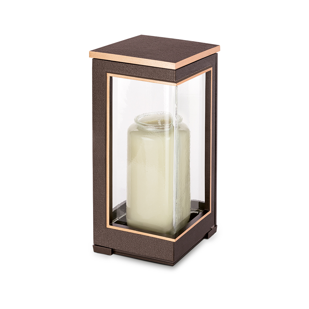 Grablampe aus Bronze mit brauner Patina versehen online kaufen Grablampe Bronze braun